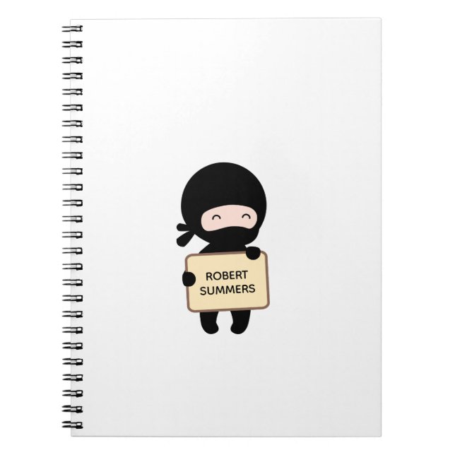 Cuaderno Nombre personalizado de Rótulo de portación de Nin (Frente)