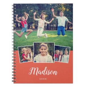 Cuaderno Nombre personalizado de script moderno Collage de
