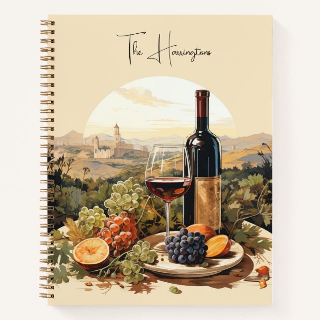 Cuaderno Nombre personalizado de Wine Lover (Anverso)