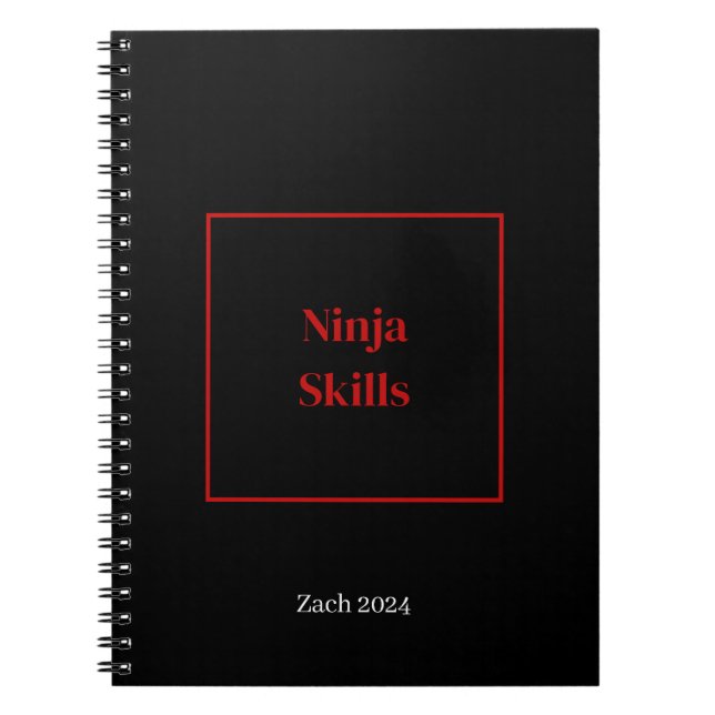 Cuaderno Nombre personalizado del bloc de notas Ninja Skill (Frente)