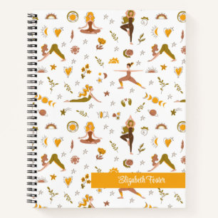 Cuaderno Nombre personalizado del Chica Boho Yoga