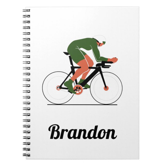 Cuaderno Nombre personalizado del ciclista de Ilustracion c (Frente)