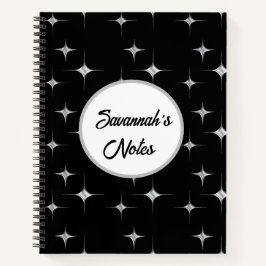 Cuaderno Nombre personalizado del diseño de diamantes de Fa