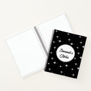 Cuaderno Nombre personalizado del diseño de diamantes de Fa