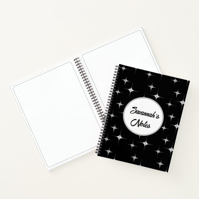 Cuaderno Nombre personalizado del diseño de diamantes de Fa (Interior)