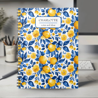 Cuaderno Nombre personalizado del fruto tropical del patrón