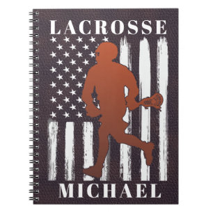 Cuaderno Nombre personalizado del jugador de Lacrosse