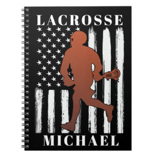 Cuaderno Nombre personalizado del jugador de Lacrosse
