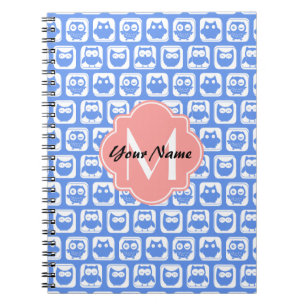 Cuaderno Nombre personalizado del monograma de coral de pat