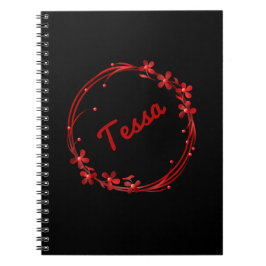 Cuaderno Nombre personalizado del monograma floral giratori