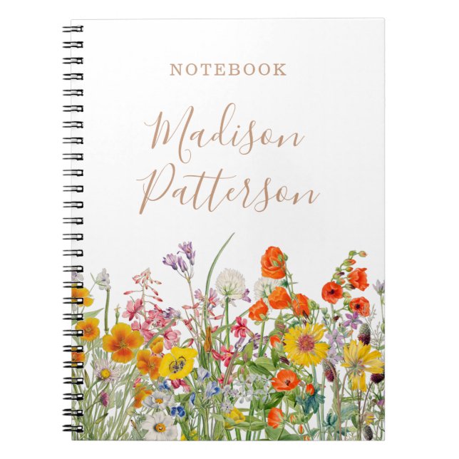 Cuaderno Nombre personalizado del país de las flores silves (Frente)