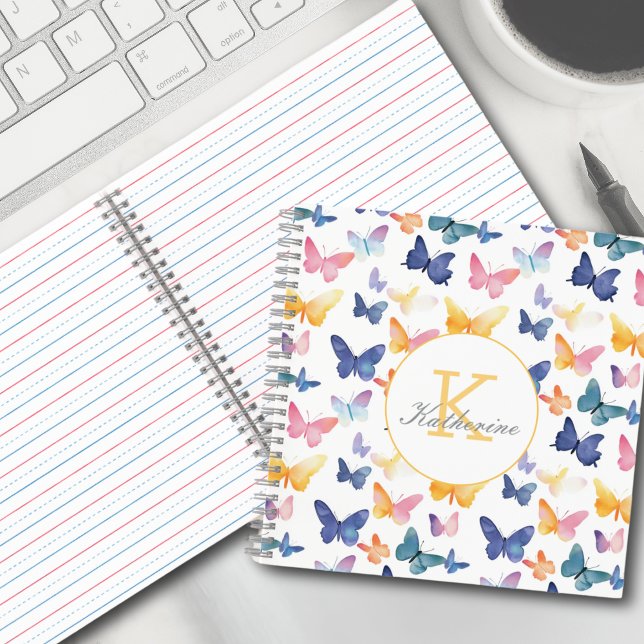 Cuaderno Nombre personalizado del patrón colorido de color  (Subido por el creador)