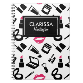 Cuaderno Nombre personalizado del patrón de cosméticos