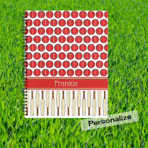 Cuaderno Nombre personalizado del patrón de cricket