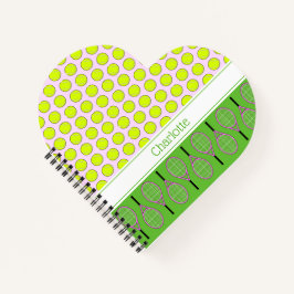 Cuaderno Nombre personalizado del patrón de tenis