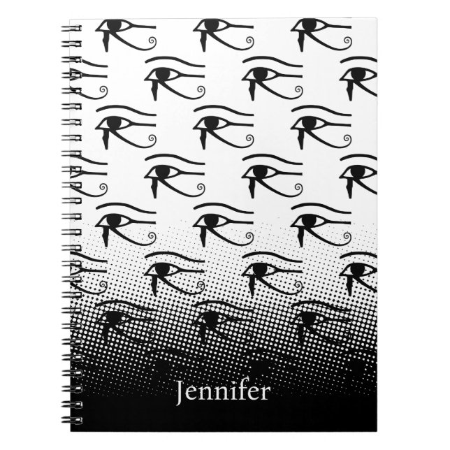 Cuaderno Nombre Personalizado Del Patrón Ojo De Horus (Frente)