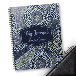 Cuaderno Nombre personalizado del punto de punto de arte mo