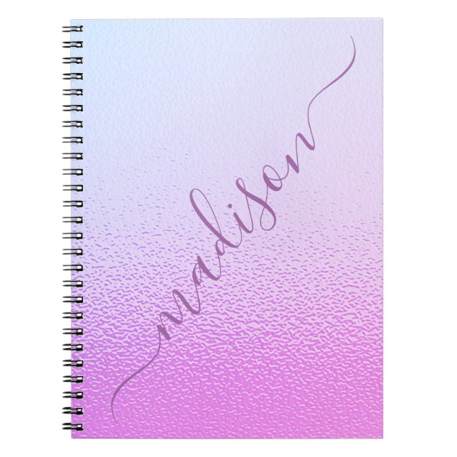 Cuaderno Nombre personalizado del shimmer rosado irlandés (Frente)
