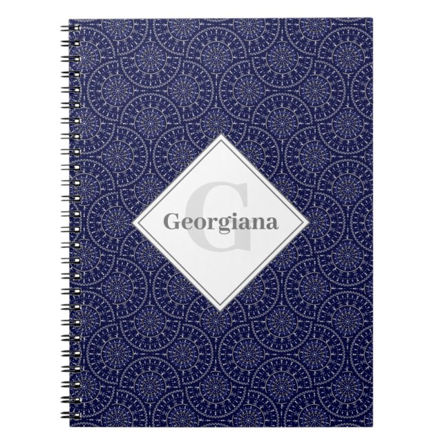 Cuaderno Nombre personalizado Ditsy Winter Nieve Angels Sno (Frente)