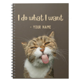 Cuaderno Nombre Personalizado Divertido Amante Gato