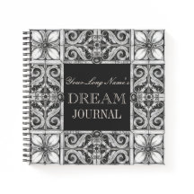 Nombre personalizado Dream Journal Black Gray Whit