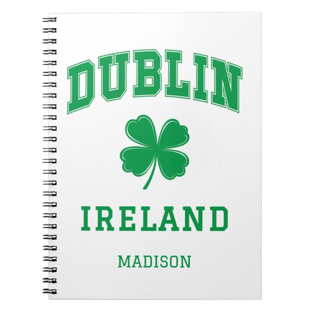 Cuaderno Nombre personalizado Dublín Irlanda (Frente)