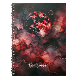 Cuaderno Nombre personalizado Eerie Bloon Moon Halloween Al