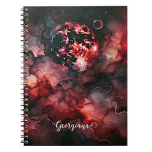 Cuaderno Nombre personalizado Eerie Bloon Moon Halloween Al