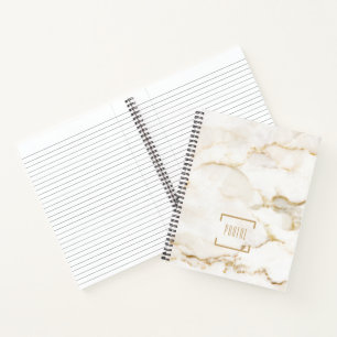 Cuaderno Nombre Personalizado Efecto Oro Mármol