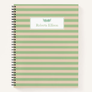Cuaderno Nombre personalizado Elegant Pastel Stripes Busine