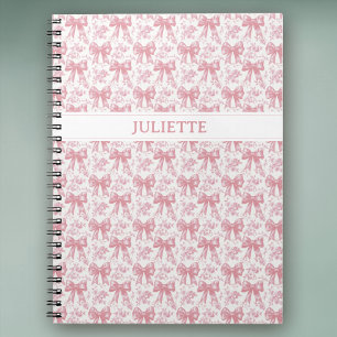 Cuaderno Nombre Personalizado Elegante Floral Floral Rubor 