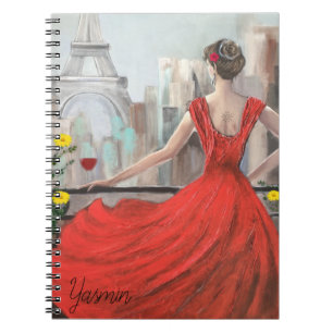 Cuaderno Nombre personalizado elegante Lady Vintage