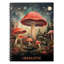 Cuaderno Nombre personalizado encantando el hongo mágico de