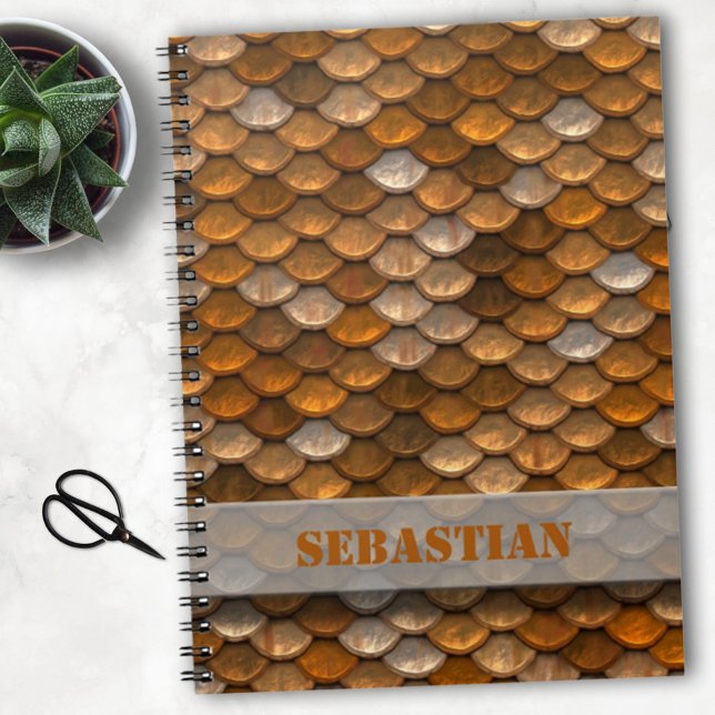 Cuaderno Nombre personalizado Escalas metálicas de bronce d (Subido por el creador)