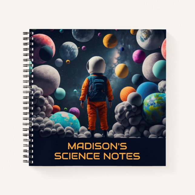 Cuaderno Nombre personalizado Espacio de fantasía Kid (Anverso)