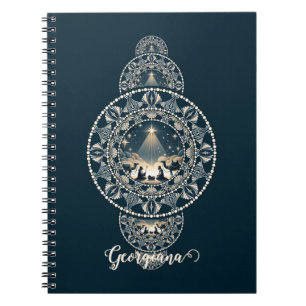 Cuaderno Nombre personalizado Estrella sagrada del Mandala