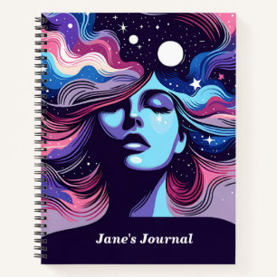 Cuaderno Nombre personalizado Estrellas singulares del cabe