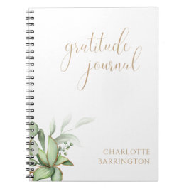 Cuaderno Nombre personalizado Eucalyptus Greenery Gratitude