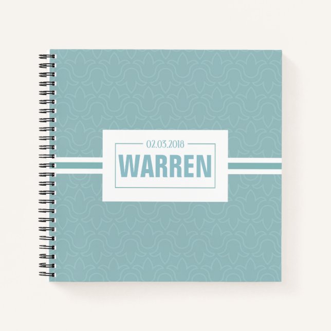 Cuaderno Nombre personalizado fecha de nacimiento simple fr (Anverso)