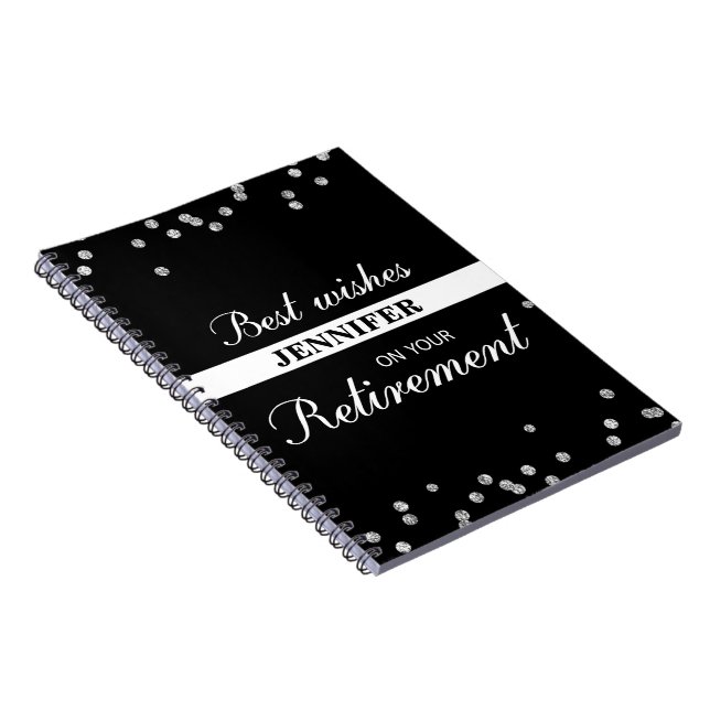 Cuaderno Nombre personalizado, felicitaciones de jubilación (Lado Derecho)