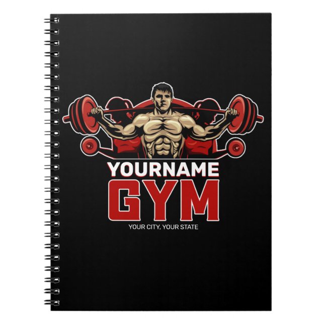 Cuaderno NOMBRE Personalizado Fitness Home GYM Levantamient (Frente)
