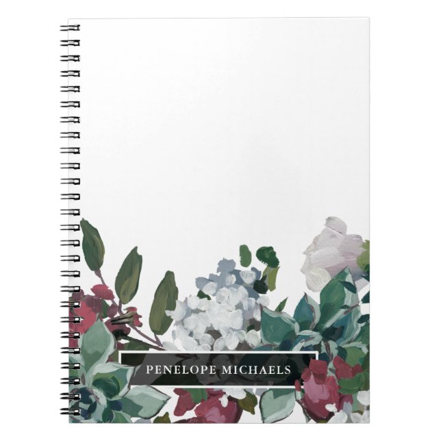 Cuaderno Nombre personalizado floral de bonito personalizad (Frente)