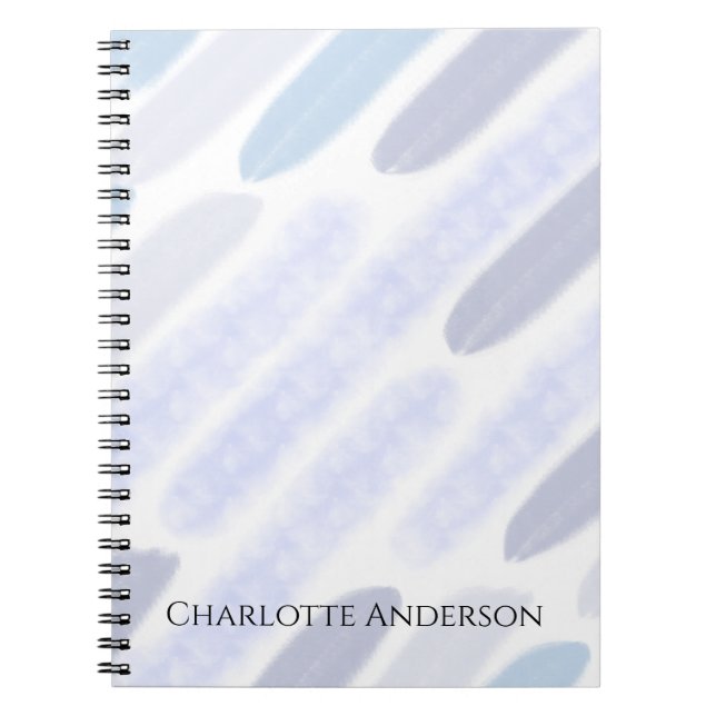 Cuaderno Nombre Personalizado Franja Azul Morado (Frente)