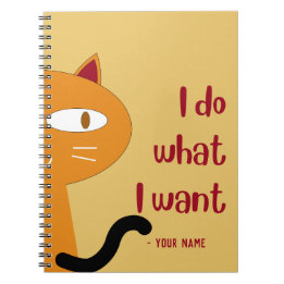 Cuaderno Nombre personalizado Funny Lovely Cat Lover Notebo