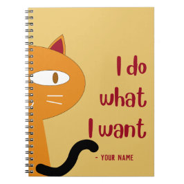 Cuaderno Nombre personalizado Funny Lovely Cat Lover Notebo