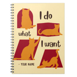 Cuaderno Nombre personalizado Funny Lovely Cat Lover Notebo