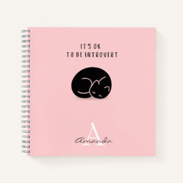 Cuaderno Nombre Personalizado Gato Durmiendo Está Bien Ser 