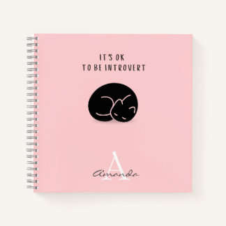 Cuaderno Nombre Personalizado Gato Durmiendo Está Bien Ser 