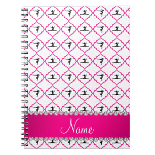 Cuaderno Nombre personalizado gimnasia marroquí rosa blanco
