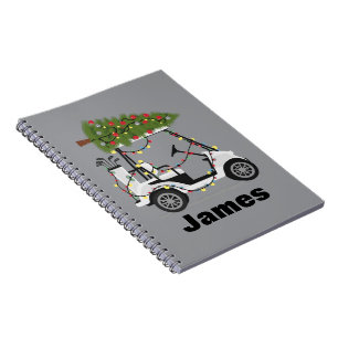 Cuaderno Nombre Personalizado Golfista Navidad Carro de Gol